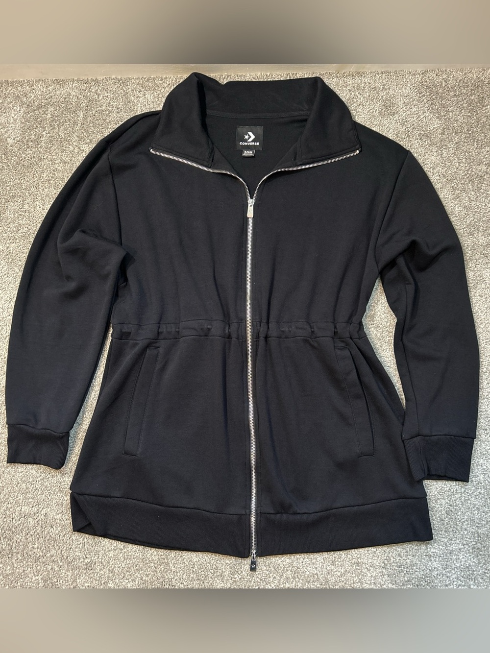 Converse Women’s Black Silver-Zip up Hoodie